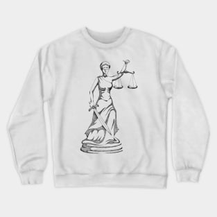 Hand drawn god of the law and order Themis using dotwork Crewneck Sweatshirt